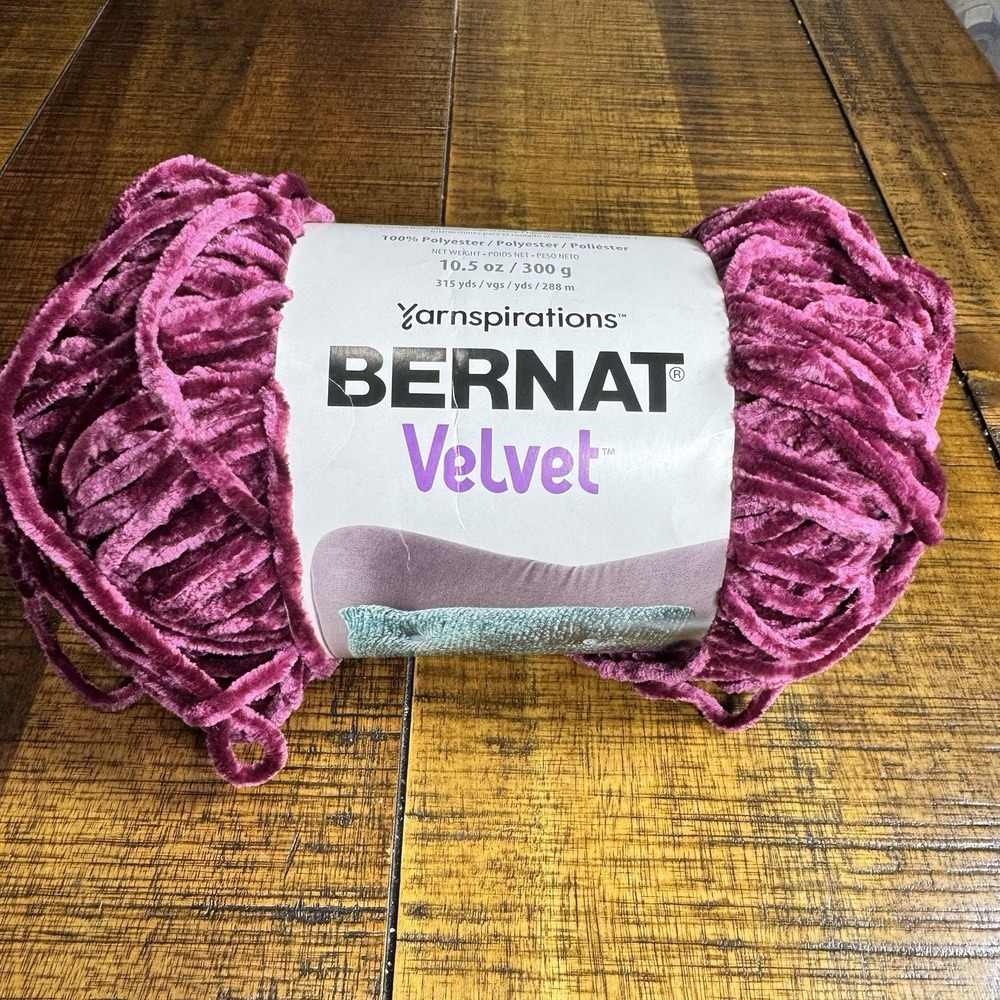Bernat Velvet Yarn In Burgundy Plum 5- Bulky 315 Yards